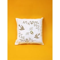 LUC - Kit Coussin de Mariage Oiseaux et Cœurs Point compté