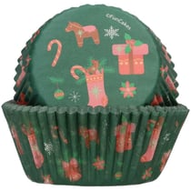 48 Caissettes Cupcake Noël Vert   FunCakes