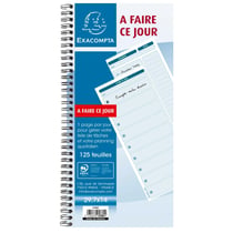 Carnet spiralé 29,7x14cm - A faire ce jour - 125 feuilles - x 5 - Exacompta
