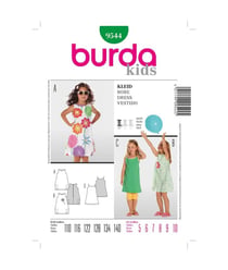 Patron Burda 9544 Kids Robe taille n°FR 5-10 ans