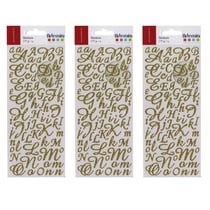 531 stickers alphabet & chiffres dorés à paillettes
