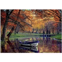 Puzzle bateau sur le lac 2000 pieces - collection paysage et foret - barque - educa - 19275