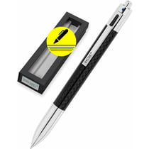 Stylo à bille - 4 couleurs - Rétractable - Carbone noir - Pointe moyenne - Avec étui - ONLINE