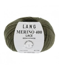 Pelote de Laine à tricoter MERINO 400 LACE - 25GR - Lang Yarns 98 Vert