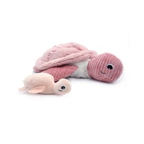 Peluche tortue géante Sauvenou maman et son bébé rose - Les Ptipotos