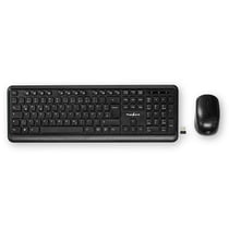 Nedis Pack Clavier Sans Fil QWERTZ Allemand avec Souris Sans Fil et Nano-Récepteur USB Noir