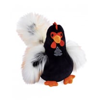Peluche coq Coq rico noir et blanc -26 cm - Histoire d ours