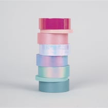 Kit Washi Tape "Shiny Mix", Colore, 6x15mm, 2x5mm à 5m, Boite 8 pces