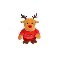 Peluche - Les Amis "Pull Moche", Renne pull rouge, 24 cm