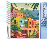 Peinture par Numéro Figured'Art - Ville côtière marocaine - Kit de Loisir Créatif DIY Numéro d'Art Complet - 40x50cm sans châssis en bois