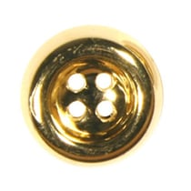 Lot de 3 boutons plat 4 trous doré