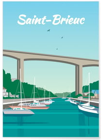 Affiche ville Saint-Brieuc | A3 : 29,7x42cm