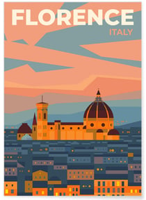 Affiche ville Florence 2 | A3 : 29,7x42cm
