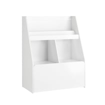 SoBuy KMB83-W Étagère de Rangement Enfant pour Jouets et Livres, Bibliothèque avec 2 Compartiments et 1 Tiroir à roulettes | Prévente