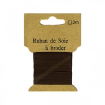 Bracelet ruban soie bleu marron