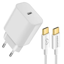 Mayaxess Chargeur Secteur pour Google Pixel 10 Pro XL 20W + Câble USB-C 1m Blanc