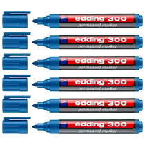 Marqueur permanent pointe ronde 1,5-3 mm - EDDING 300 - Bleu clair - Lot de 6