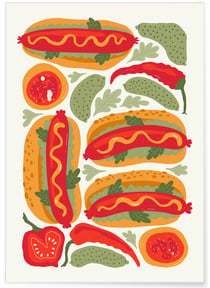Affiche Hot-Dogs Gourmets | A3 : 29,7x42cm