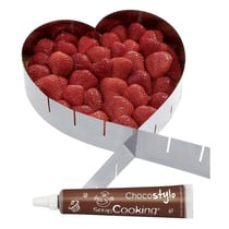 Cadre à pâtisserie extensible coeur + Stylo chocolat