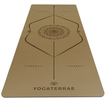 Tapis de Yoga Bronze Antidérapant PU-Caoutchouc naturel Éco-Responsable MANDALA Premium 183x68x0,4cm