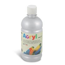 Flacon Soft Plastique Peinture Acrylique Fine FLUO 500 ml Argent 910 PRIMO