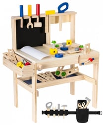 Etabli Enfant Atelier de Bricolage en Bois avec Ceinture Papier Tableau + 75 Pièces