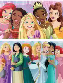 2 puzzles princesse disney : pocahontas raiponce vaiana - 2 x 100 pieces - educa - 19298