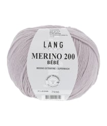 Pelote de laine à tricoter pour layette MERINO 200 BEBE - Lang Yarns 346 Violet