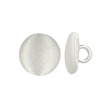 Lot de 6 boutons recouvert satin (10mm - Blanc)
