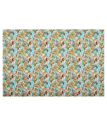 Tissu coton feuilles de 140 cm de largeur feuillemoutarde vendu par 50 cm