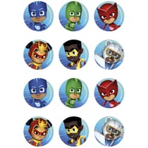 12 Stickers à Biscuits Pyjamasques (5,8 cm) - Sucre