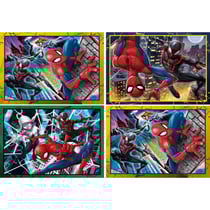 4 puzzles spider-man : les pouvoirs de l'homme araignee 12 / 16 / 20 / 24 pieces - supercolor - clementoni - 21515