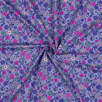 Tissu Jersey Coton imprimé Petites fleurs multicolores sur fond Lilas