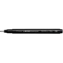 Lot de 4 feutres fins - TOMBOW - MONO drawing pen - Pointe métallique 0,60 mm - Noir