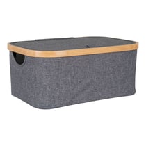 Panier en bambou gris foncé 38 x 26 x 16 cm