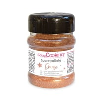 Sucre alimentaire pailleté or rose - 160 g