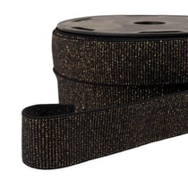 Bobine 20m élastique boxer métallisé noir/or 32mm