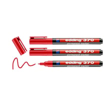 Lot de 3 marqueurs permanents pointe ronde fine 1 mm - EDDING - Rouge