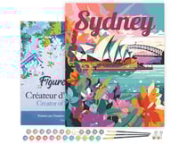 Peinture par Numéro Figured'Art avec Cadre - Affiche de voyage Sydney - Kit de Loisir Créatif DIY Numéro d'Art Complet - 40x50cm toile tendue sur châssis