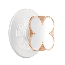 PopSockets Support Smartphone PopGrip Premium Motif Enamel Clover Fixation Solide Rose gold