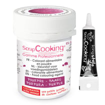 Colorant alimentaire en poudre pourpre + Stylo de glaçage noir