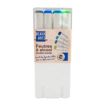 MégaCréa DIY - Feutres à alcool Double pointe Tons bleu/vert 12 pièces
