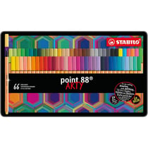 Feutres - STABILO point 88 - Arty - Pointe fine - 66 couleurs - Boîte métal
