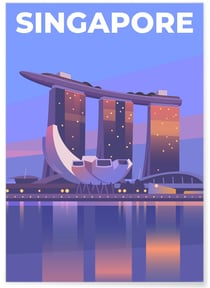 Affiche Singapour | A3 : 29,7x42cm