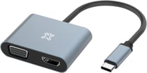 Adaptateur USB-C Xtrememac vers HDMI (4K*2K @ 30Hz) et VGA Aluminium
