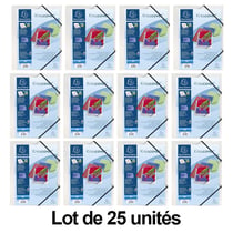 Lot de 25 chemises 3 rabats - Polypro - Couverture personnalisable Kreacover 24 X 32 Cm - Incolore - Exacompta