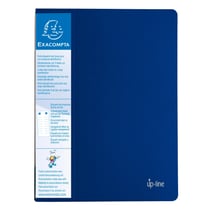 Protège-documents en polypropylène rigide avec porte étiquette 3 faces Up Line Opaque 80 vues - A4 - Bleu - x 12 - Exacompta