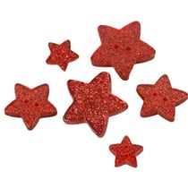 Bouton étoile pailletée rouge