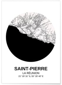 Affiche Carte Saint-Pierre | A3 : 29,7x42cm