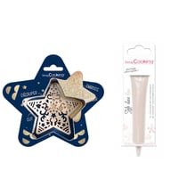 Kit pour biscuit en relief Étoile + Stylo au chocolat blanc